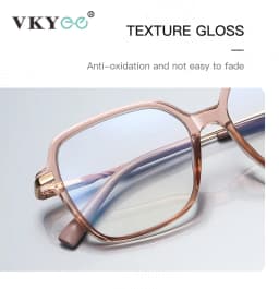 VKYEE Classic Retro Large Framed Glasses Anti-Blue Light Glasses Photochromic Customizable Prescription Glasses PFD2211