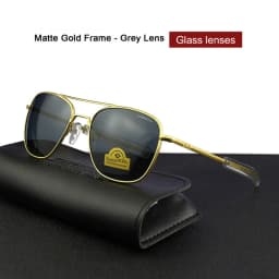 RE Sunglasses Man American Army Military Aviation Pilot Sun Glasses Glass Lens Woman Luxury Brand Vintage Metal Titanium Frame