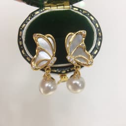 ZHBORUINI 5A High-Quality Natural Seashells Mother Of Pearl Butterfly Earrings Natural Freshwater Pearl Earrings For Women