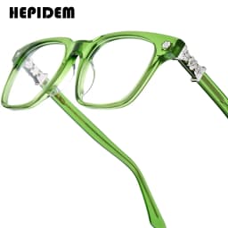 FONEX HEPIDEM Acetate Eyeglasses Frame Men Retro Chrome Glasses Women Brand Designer Square Japanese Handmade Spectacles CH 9395