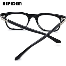 FONEX HEPIDEM Acetate Eyeglasses Frame Men Retro Chrome Glasses Women Brand Designer Square Japanese Handmade Spectacles CH 9395