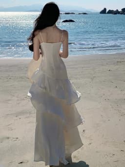 Elegant Women French Spaghetti Strap New Long Dresses Female Slim Chic Party Prom Robe Fashion One Piece Clothing Spring Summer