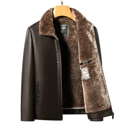 YN-2367 Autumn And Winter Fur Integrated Men's Natural Leather Jacket, Fashionable Slim Fit Top, High-end Men's Warm Artifact