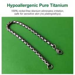 Unisex 3.5mm Pure Titanium Snake Bone Bracelet - Anti Allergic Anti Static Lightweight Corrosion Resistant