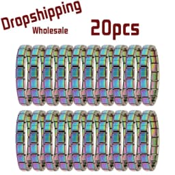 Wholesale 20pcs 9mm Italian Charm Bracelet Base Stainless Steel Shiny Plain Blank Composable Modular Starter Links Bulk Lot Pac