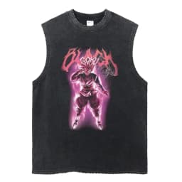 Vintage Vest Washed T-Shirt Anime Dragon Ball Graphic Tank Top Cotton Sleeveless Streetwear Loose GYM T Shirt Men's Clothing