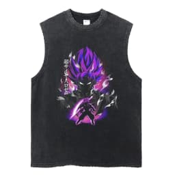 Vintage Vest Washed T-Shirt Anime Dragon Ball Graphic Tank Top Cotton Sleeveless Streetwear Loose GYM T Shirt Men's Clothing
