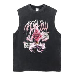 Vintage Vest Washed T-Shirt Anime Dragon Ball Graphic Tank Top Cotton Sleeveless Streetwear Loose GYM T Shirt Men's Clothing