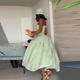 Fresh Vacation Dress Striped Vintage Strapless Slim Fit Dresses Women Beach Chic Female Stylish Elegant Summer Cute Outfit