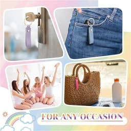 50pcs 100pcs PU Leather Keychain Blanks Bulk Laser Engraving Blanks Keychain Kit with Rings for DIY Key Chains Craft Customized