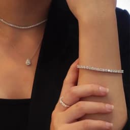 NeeTim 3mm 4mm 5mm 6.5mm Moissanite Tennis Bracelet Original S925 Sterling Silver Sparkling Bracelets for Women Men Hand Chains