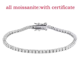 Smyoue 2MM D Color 100% Real Moissanite Tennis Bracelet for Women Lab Diamond Original Silver 925 Jewelry Hip Hop Party Chain