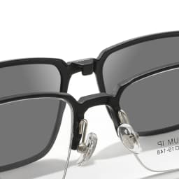 3 In 1 Men Fashion Pure Titanium Glasses Frame With Polarized Clip On Sunglasses And Night Vision Women Eyewear