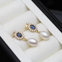 New Fresh Water Natural Pearl Stud Earrings For Woman,Romantic Hanging Pearl Earring Jewlery Wife Mother Gift White Black