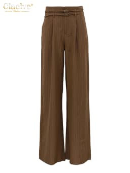 Clacive Fashion Loose Gray Stripe Women's Pants 2025 Elegant High Waist Wide Trousers Vintage Classic Full Length Pants Female