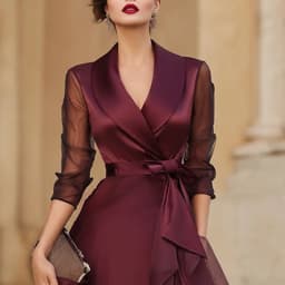 Elegant Lapel Ruffle Mesh Party Dress Woman Spring Solid High Waist Bowknot Flowy Maxi Dress Summer Sheer Sleeve Sexy Boho Dress