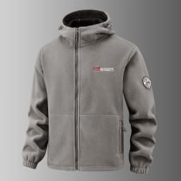 2025 Fleece Men's Coat Thickened Warm Windproof Loose Outdoor Collar Fleece Hooded Jacket Norwegian Printed Good Soldier