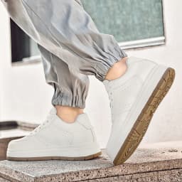 New Height-increasing Shoes for Men: 10CM-8CM-6CM Invisible Height-increasing Sports Shoes, White Sports Shoes, Large Size 37-44