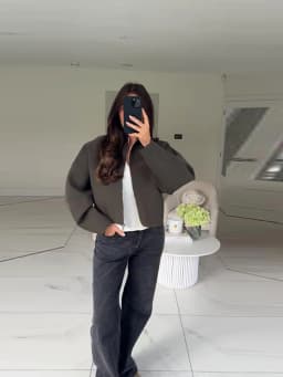 Vintage Stand Collar Women's Cropped Jacket Zipper Loose Full Sleeve Thick Warm Coat 2025 Autumn Winter Lady New in Outwear