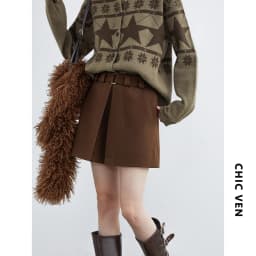CHIC VEN Fashion Women Skirts Solid New High Waisted A-line Slim Ladies Half Skirt Hip Hugging Autumn Winter 2025