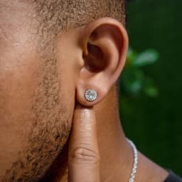 Moissanite Diamond Round Cut Magnetic Non-Piercing Stud Earrings in S925 Sterling Silver