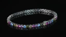 ORSA JEWELS Exquisite 3mm Sapphire Blue Sparkling Tennis Bracelet S925 Sterling Silver Cubic Zirconia Fashion CZ Bracelet SB137