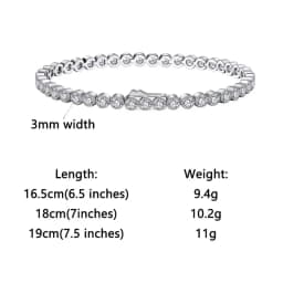 ORSA JEWELS Exquisite 3mm Sapphire Blue Sparkling Tennis Bracelet S925 Sterling Silver Cubic Zirconia Fashion CZ Bracelet SB137