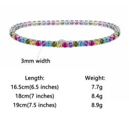 ORSA JEWELS Exquisite 3mm Sapphire Blue Sparkling Tennis Bracelet S925 Sterling Silver Cubic Zirconia Fashion CZ Bracelet SB137