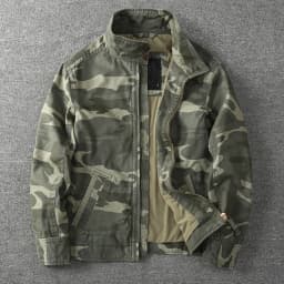 2025 Autumn and Winter American Retro Woven Cargo Jacket Men's Trendy 100% Cotton Washed Stand Collar Slim Tough Guy Casual Coat