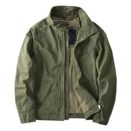 2025 Autumn and Winter American Retro Woven Cargo Jacket Men's Trendy 100% Cotton Washed Stand Collar Slim Tough Guy Casual Coat