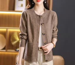 Women's Sweater Korean O-Neck Cardigan For Women Clothing Knitwear Autumn Loose Long Sleeve Tops Button Wool Sweaters Female