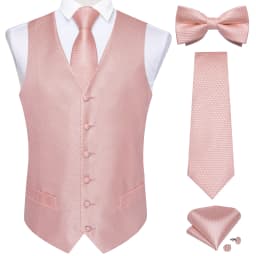 Men Classic Black Paisley Vest Set for Wedding Party Business Fashion V-neck Waistcoat Men Necktie Bow Tie Handkerchief Cufflink