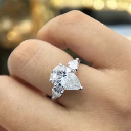 Waterdrop Shape Full Moissanite Engagement Rings for Women 925 Sterling Silver Wedding Band Jewelry Pear Cut Diamond with GRA