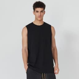 2026 Brand New 180g Solid Cotton Men's Basic Tank Top Sleeveless T-shirt Athleisure Fitness Casual Men Vest Tanks Tops For Male