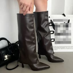 Party Modern Ladies Knee High Boots Pointed Toe Fashion Pleated Western Women Long Boots Shoes Female Pumps Heels Shoes
