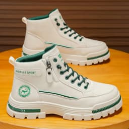 2025 A/W New Men's Mid-High Top Outdoor Work Boots - Zip-Up, Hiking Casual Sports Mountaineering Style