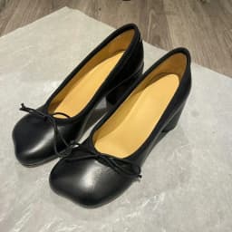 Bowknot Chunky Heel Mary Jane Shoes Women Round Heel Leather Shallow Women Pumps Fashion Heels for Women Brand Ballet Shoes