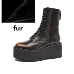 Women's Ankle Boots and Booties Non-slip Thick-soled Fall and Winter Women Boots Retro Height Enhancer Female Motorcycle Boots