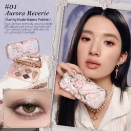 Flowerknows 6 Color Eye Shadow Palette Shell's Jewel Matte Pearl Metallic Glitter Eyeshadow Makeup Long-Wearing for Eyes