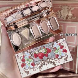 Flowerknows 6 Color Eye Shadow Palette Shell's Jewel Matte Pearl Metallic Glitter Eyeshadow Makeup Long-Wearing for Eyes