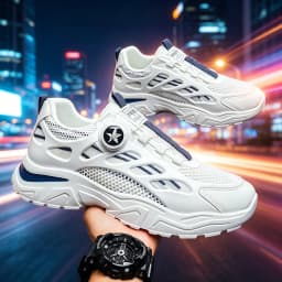 Rotate the Button Men Summer Breathable Sneakers 2026 Versatile Dad Shoes New Student Casual Footwear