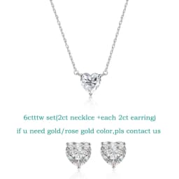 Smyoue 1CT 2CT 3CT Heart Cut Certified Moissanite Necklace for Women 18k Gold Plated Jewelry Sterling Silver S925 Pendant Chain