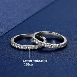 IOGOU Full Moissanite Eternity Rings Silver 925 Personalized Wedding Band Women 2mm-5mm Real Sparking Diamond Engagement Jewelry