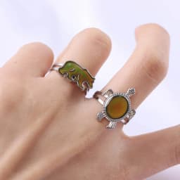 50Pcs/Lot Changing Color Emotion Feeling Adjustable Temperature Mood Rings For Children Women With Box Fashion Jewelry