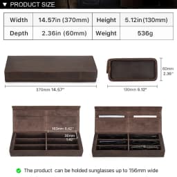 Retro Genuine Leather 2/3/4/6/8 Grids Eyeglasses Storage Box Sunglasses Glasses Display Case Family Travel Sunglasses Organizer