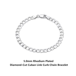 ORSA JEWELS 18K Gold Cuban Chain Bracelet 925 Sterling Silver 5mm Italian Fashion Handmade Bracelet Jewelry for Men Women SB123