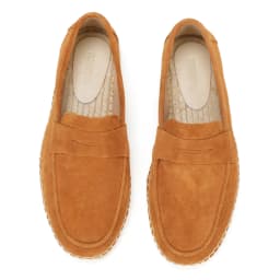 Men's Jute Espadrilles Slip on Loafers Cow Suede Leather Casual Shoes