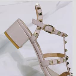 Women Elegant Low Heels Sandals Front Open Toe Lock Stud Buckle T-Strap British Shoes Fuchsia Beige Matte/Shiny Leather Pumps 42