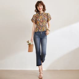 LOUIS YAO Floral Shirt 2026 Summer Women's Blouse French Style O Neck Short Sleeve Elegant Blouses Pullover Top