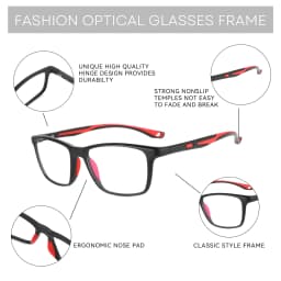 ZENOTTIC New Arrivals Square Sport Reading Glasses Anti Blue Light Blocking Readers Fashion Lightweight Eyeglasses for Men Women